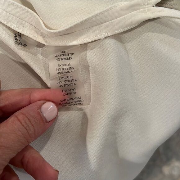 Calvin Klein Long Sleeve Ivory Blouse Size Large - Picture 8 of 8